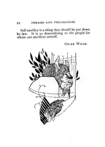 Ett utdrag ur "Fraser och filosofier", av Oscar Wilde (1854-1900) (lito) (s/v foto) av English School
