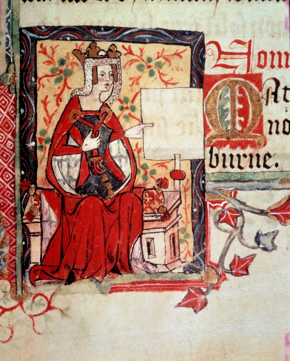 En illumination föreställande Mathilde the Emperesse (ca. 1102-1167), även känd som Maud och Mathilde av England, hustru till Henrik V av det heliga riket och hämtad från boken "Histoire d