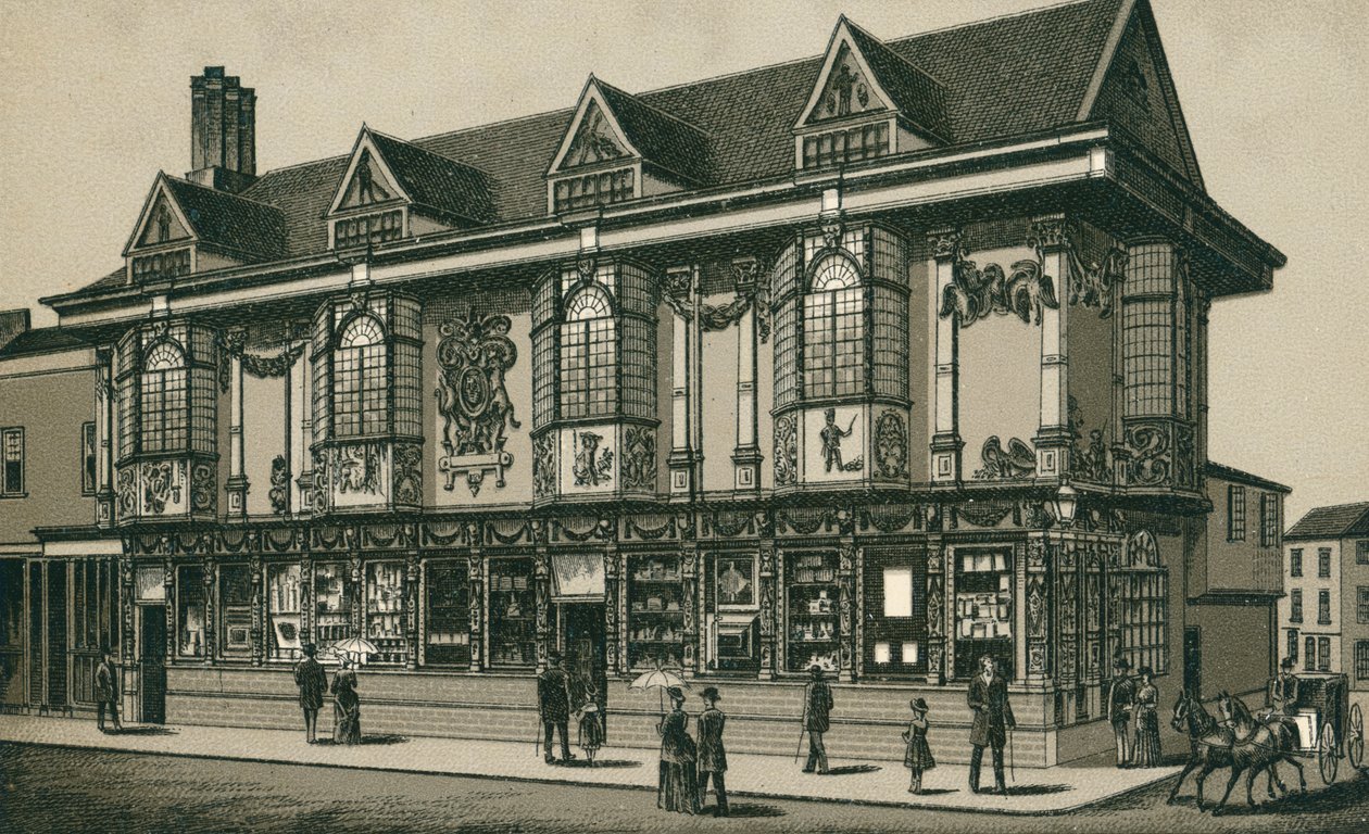 Ancient House, Ipswich (litografi) av English School