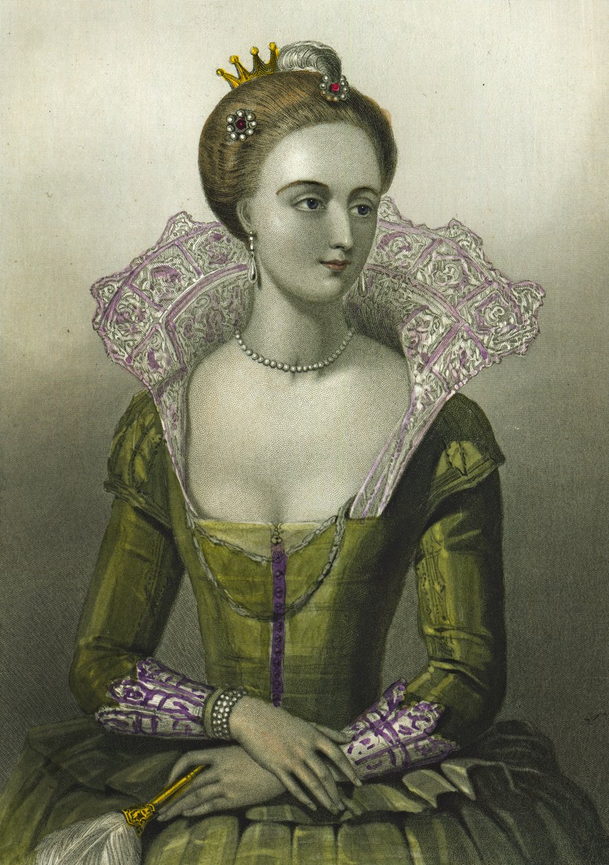 Anne av Danmark, drottning gemål av James I av Storbritannien, 1856 av English School
