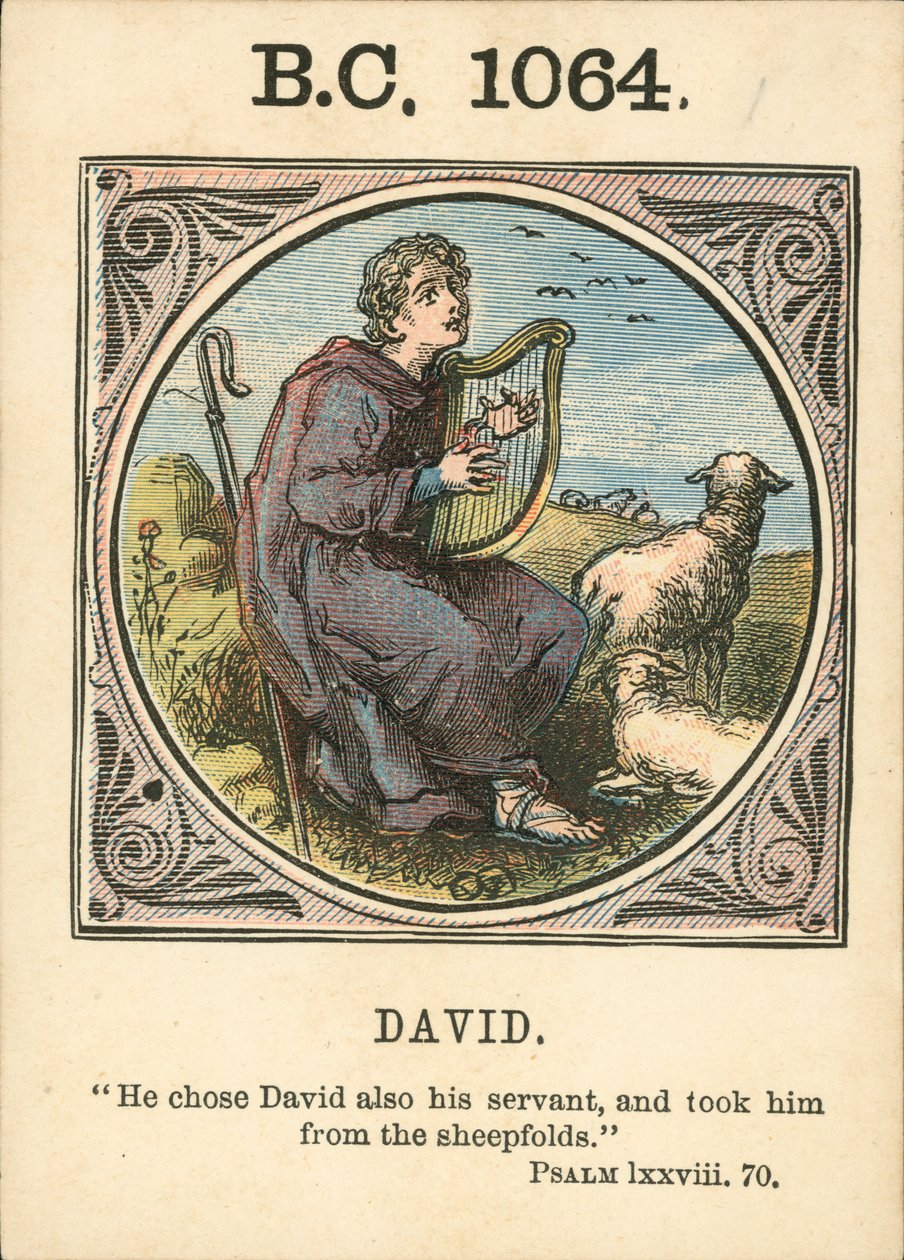 Anno Mundi: BC 1064, David (färglitografi) av English School