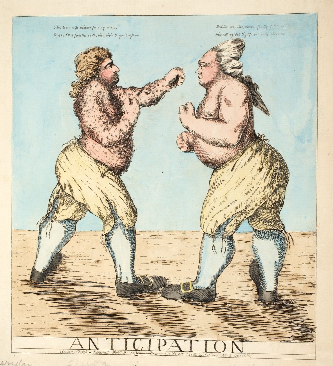 Förväntan, pub. 1784 (handfärgad etsning) av English School