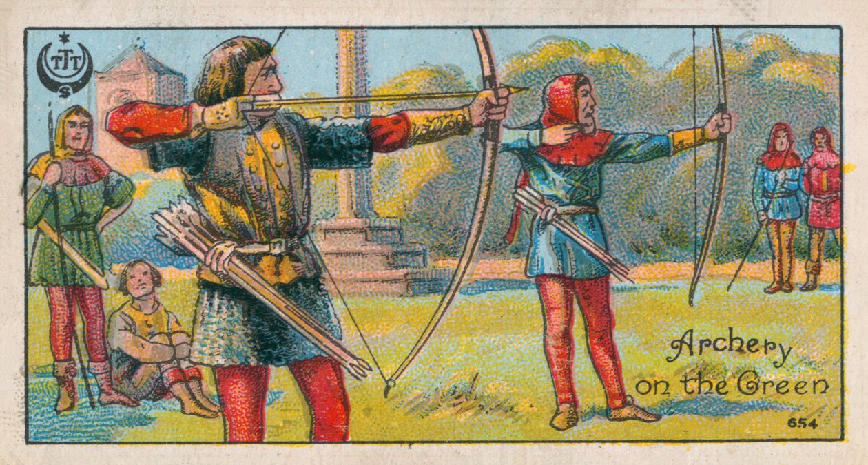 Bågskytte i det gröna (chromolitho) av English School