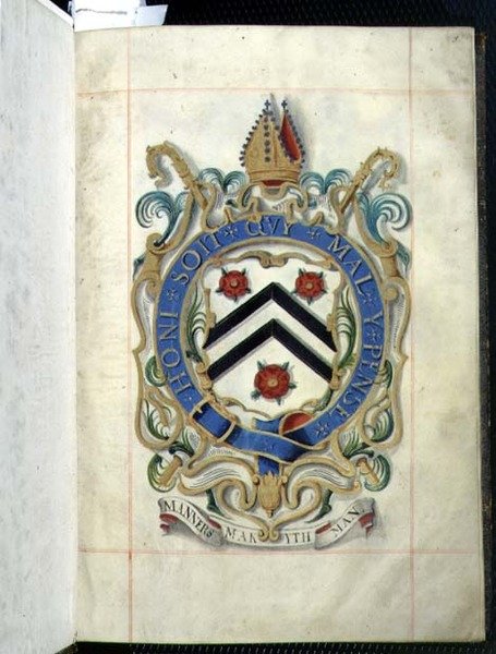 Arkiv 3693 fol.1 Coat of Arms from a Benefaction Book of New College, Oxford av English School