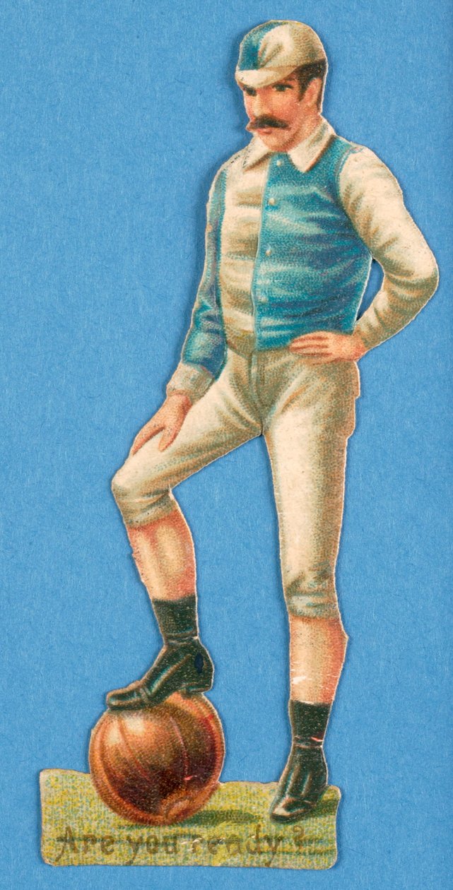 Är du redo?, urklippt av en fotbollsspelare, 1880-90-talet av English School