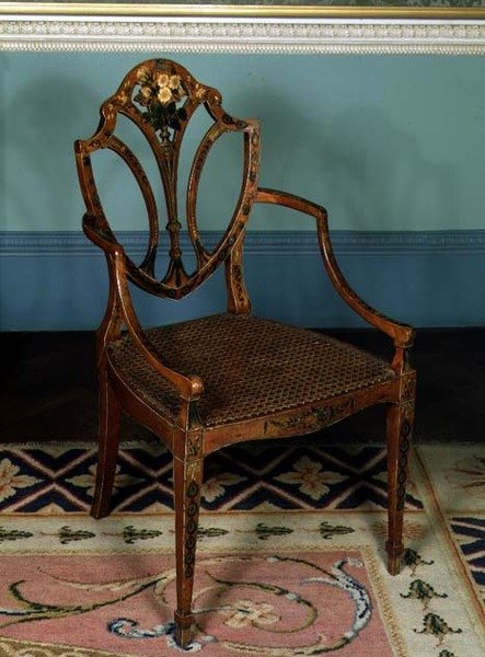 Fåtölj, av George Seddon, ca 1780 (målat trä) av English School