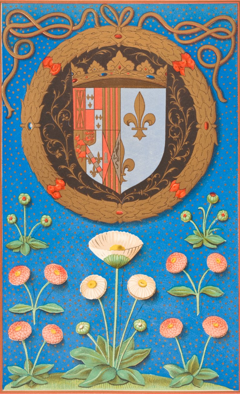 Marguerite Navarres vapen och symboliska anordning, 1878 av English School
