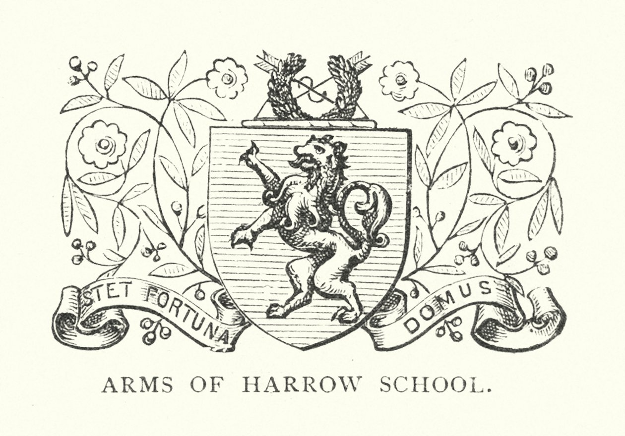 Harrow Schools vapen (gravyr) av English School