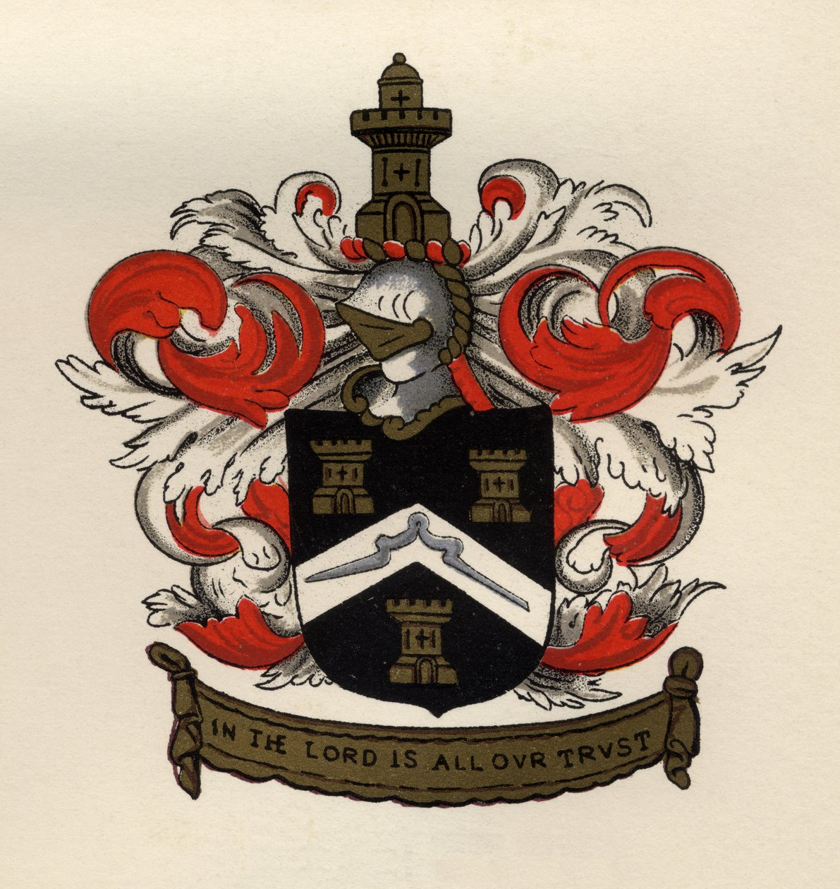 Arms of the Free Masons of the Gateshead Chapter, 1671, från The History of Freemasonry, volym II, publicerad av Thomas C. Jack, London, 1883 av English School