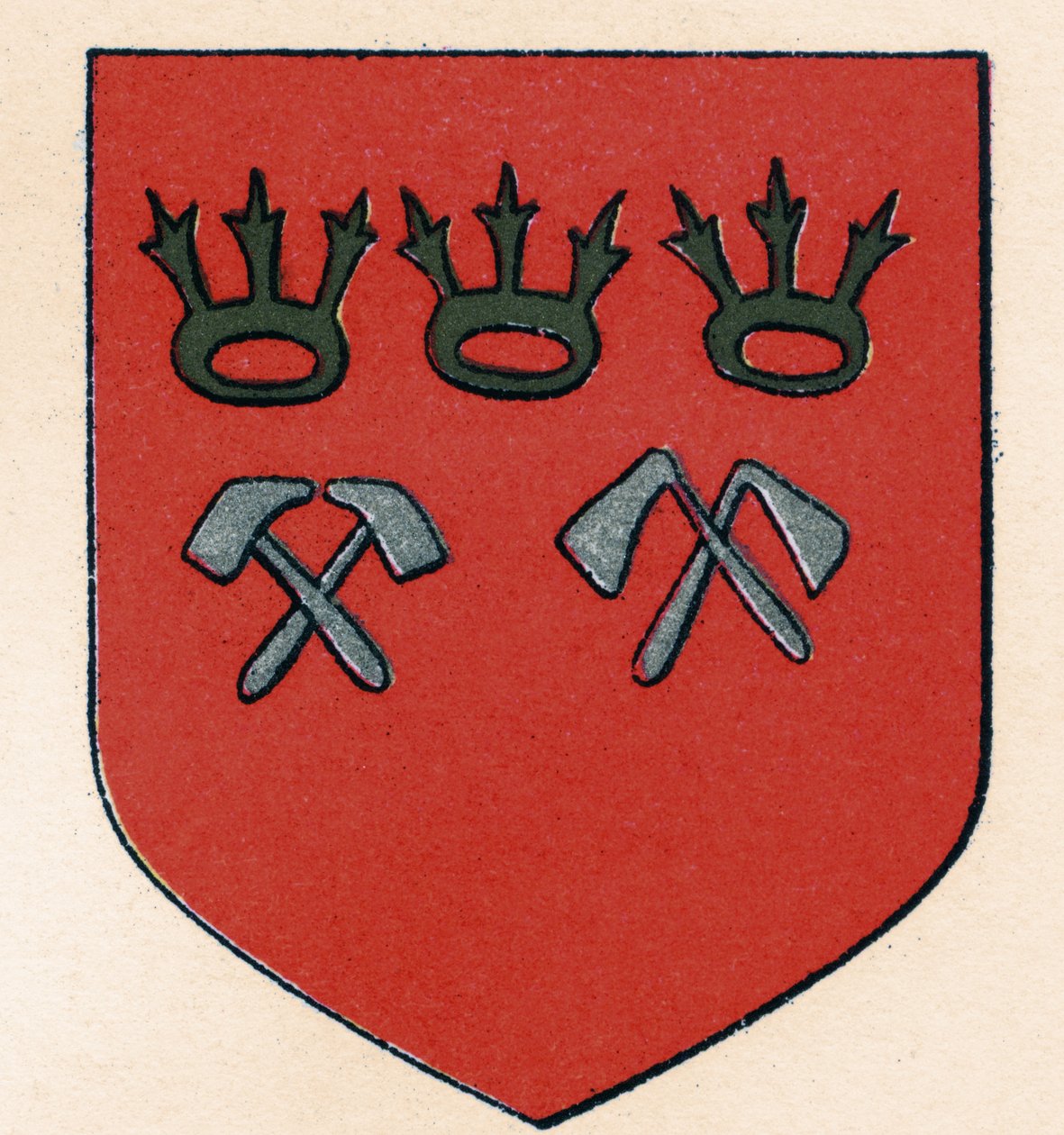 Arms of the Masons of Cologne, från The History of Freemasonry, volym II, publicerad av Thomas C. Jack, London, 1883 av English School