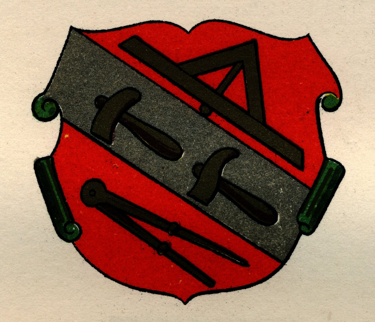 Arms of the Stone Masons of Strasburg, från The History of Freemasonry, volym II, publicerad av Thomas C. Jack, London, 1883 av English School