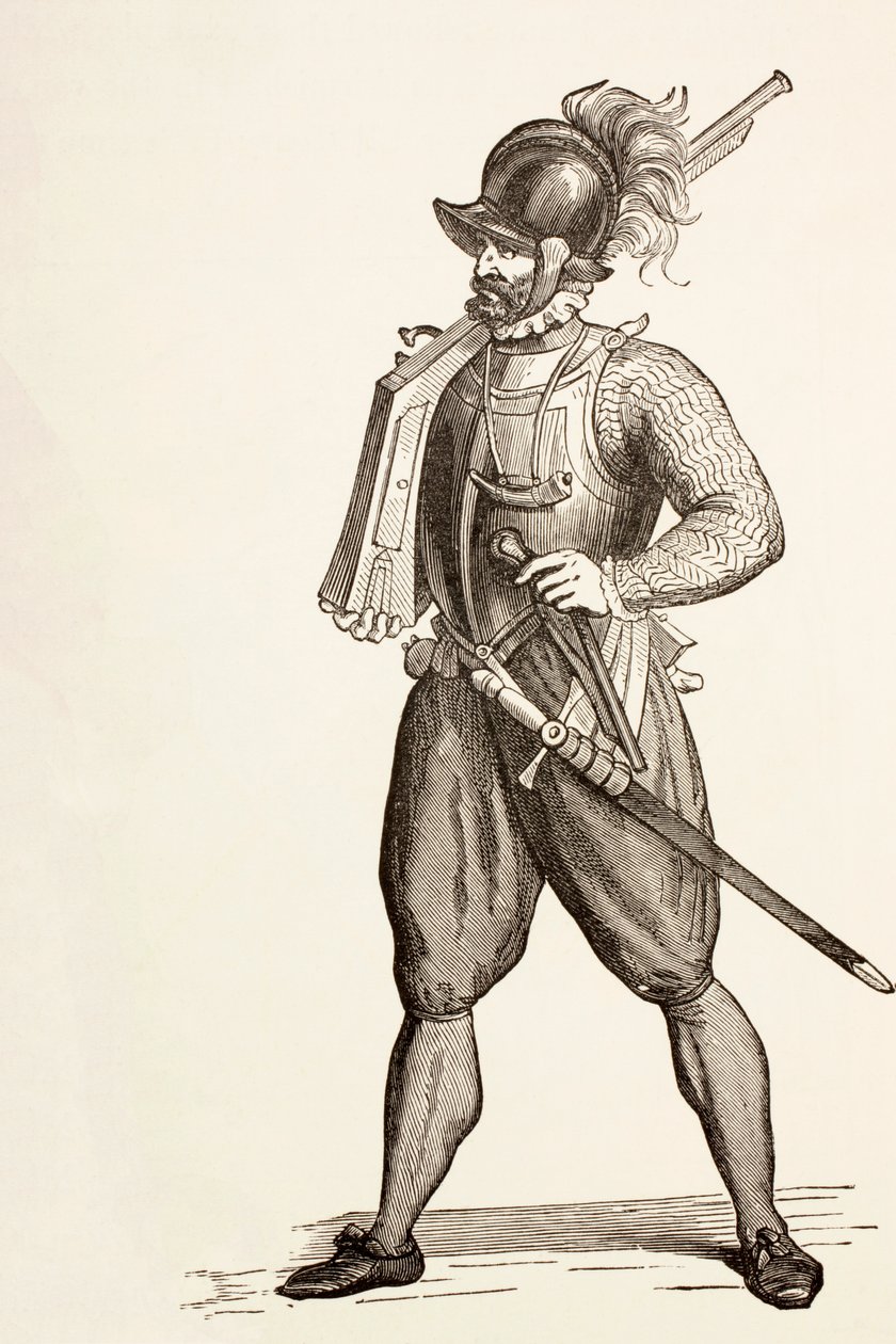 Arquebusier av 1500-talet, c.1880 av English School