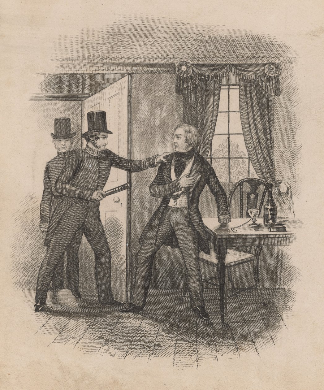 Arrestering av Frederick George Manning (gravyr) av English School