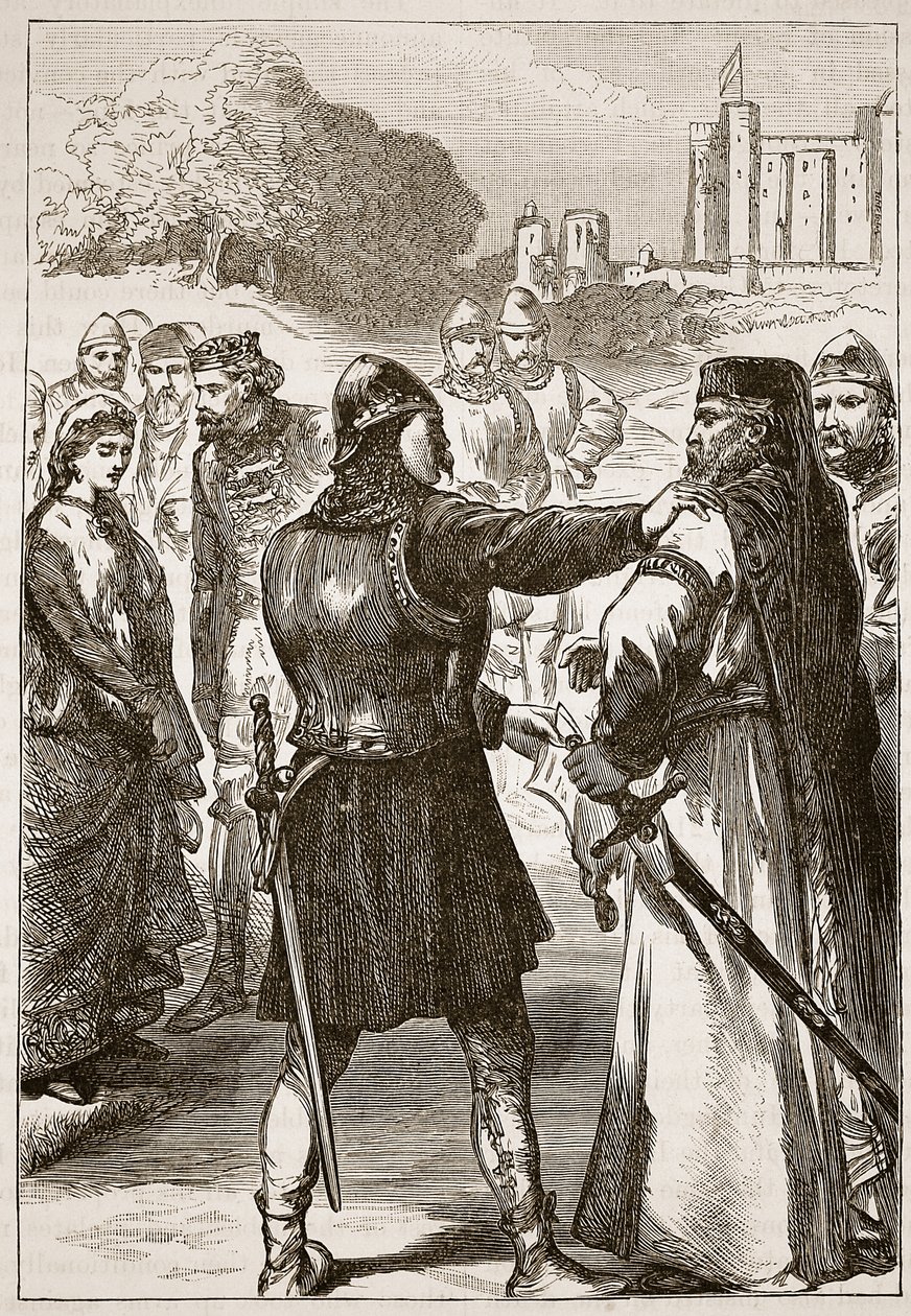 Arrestering av hertigen av Gloucester, illustration från Cassells Illustrated History of England (sepiafoto) av English School