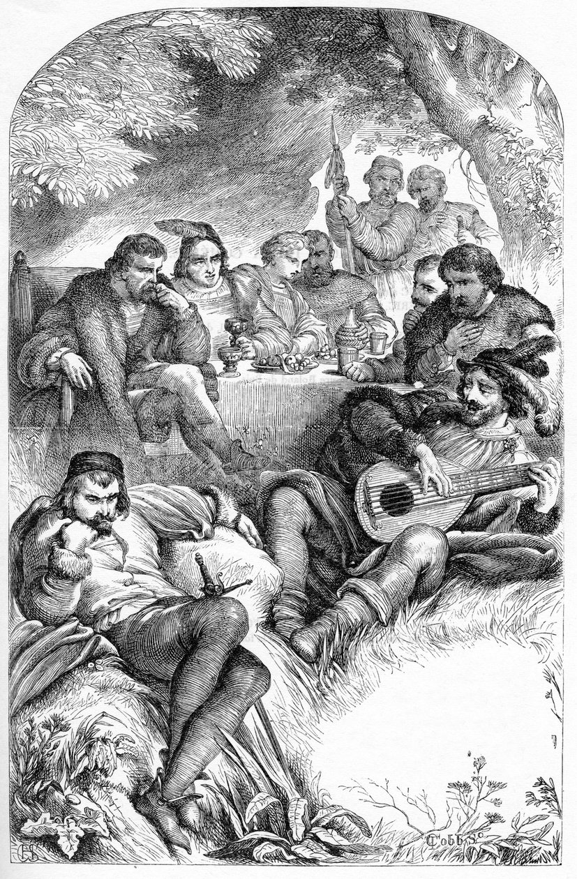 As You Like it - Illustration i "" Works complete by William Shakespeare"" 1866 - Illustrationerna och den allmänna formen för denna utgåva är lånade från Cassells illustrerade Shakespeare, publicerad i London av English School