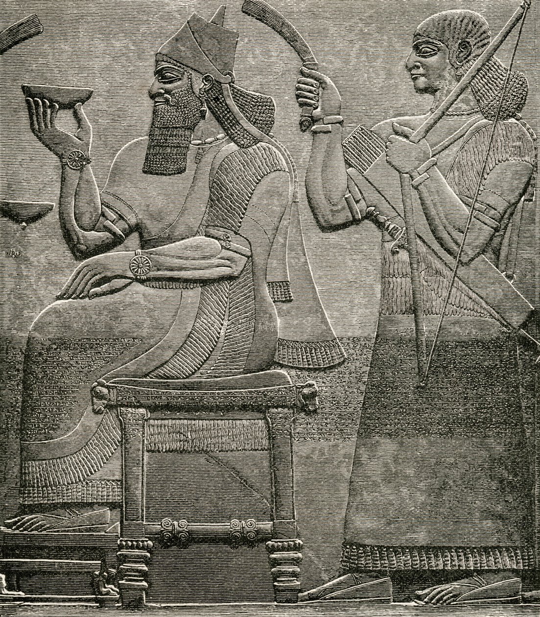 Ashur-nasir-pal II, från en basrelief i British Museum, från The Worlds Inhabitants av G.T. Bettany, publicerad 1888 av English School