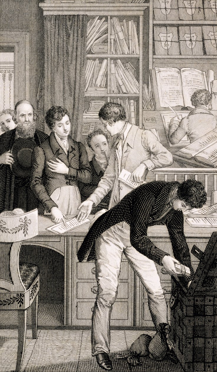 På banken, c.1800 av English School