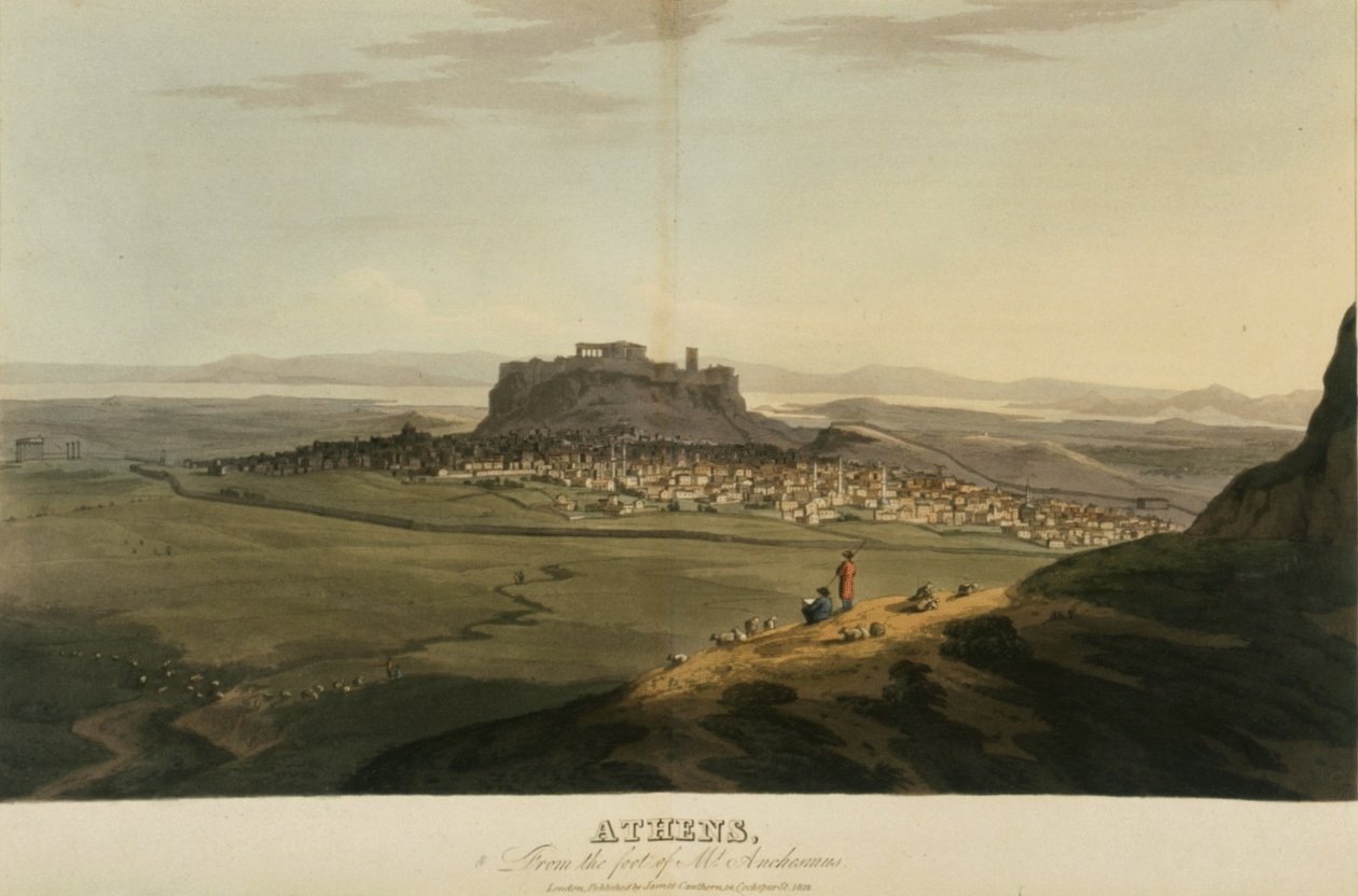 Aten, illustration från "En resa genom Albanien och andra provinser... till Konstantinopel, under åren 1809-1810" av J.C. Hobhouse av English School
