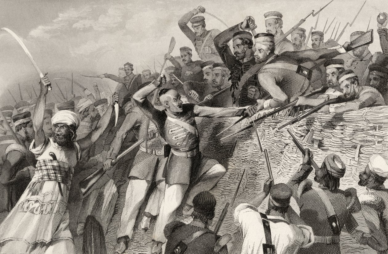 Angreb af mytterister på Redan-batteriet i Lucknow, 30. juli 1857, fra 