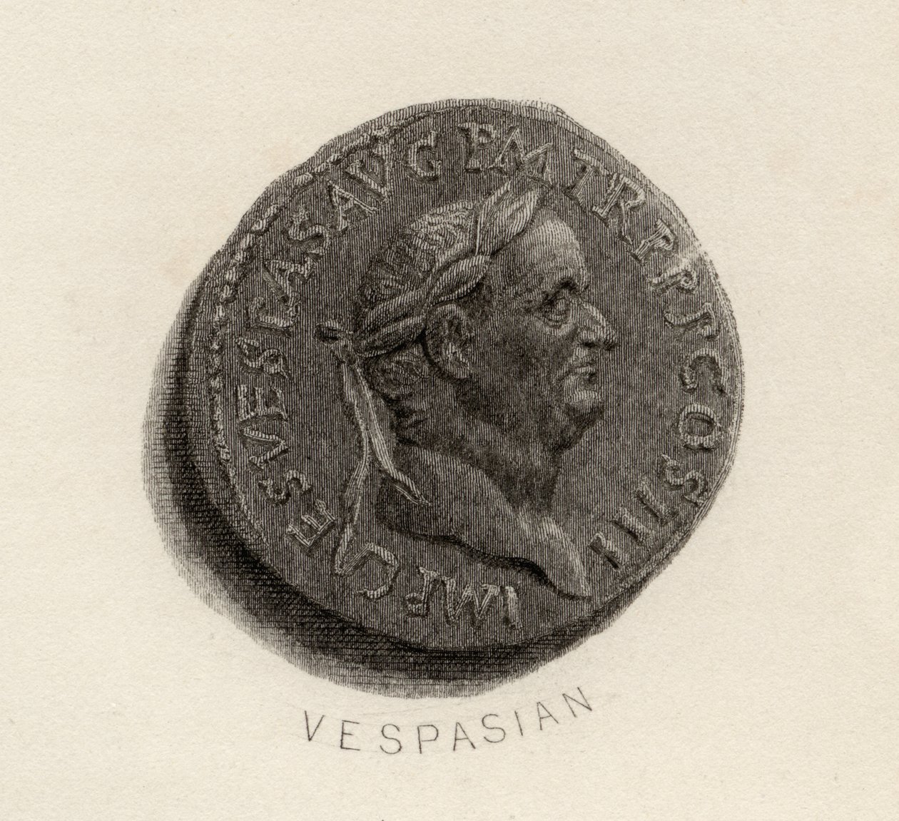 Aureusmynt, från Vespasianus tid, Titus Flavius Vespasianus av English School