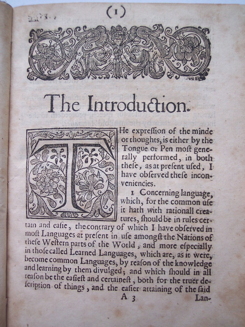 BT3.206.24 Inledning från The ground-work, or foundation lagd, (eller så avsedd) för inramningen av ett nytt perfekt språk: och en universal eller commonwriting av Francis Lodowyck, publicerad i London av English School