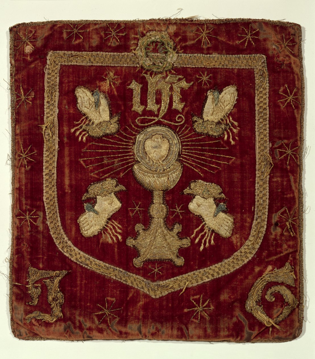 Märke av Kristi fem sår (broderad textil) av English School