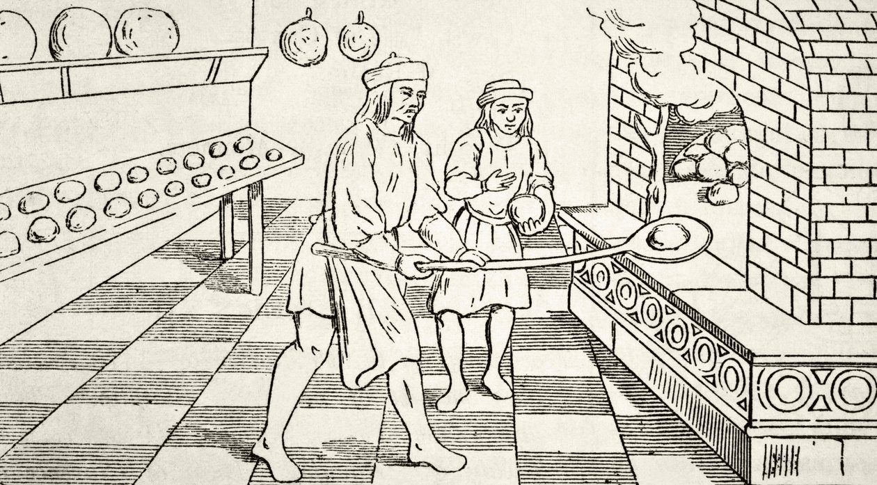 Baka bröd på 1400-talet, från 