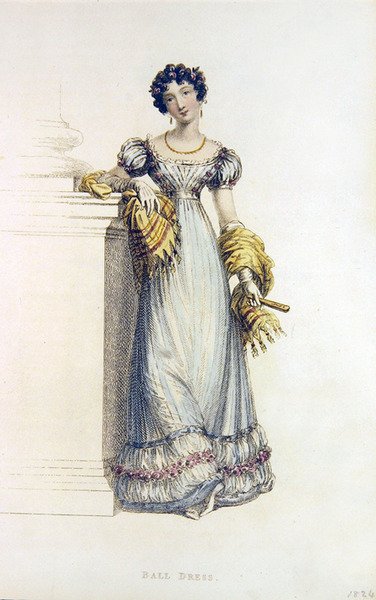 Bollklänning, modeplatta från Ackermann