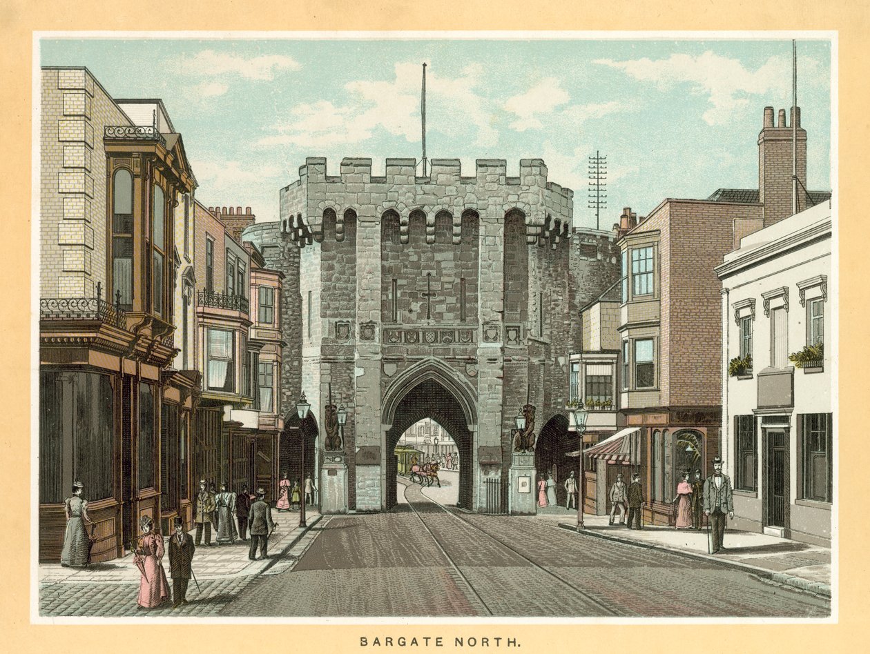 Bargate North (färglitografi) av English School