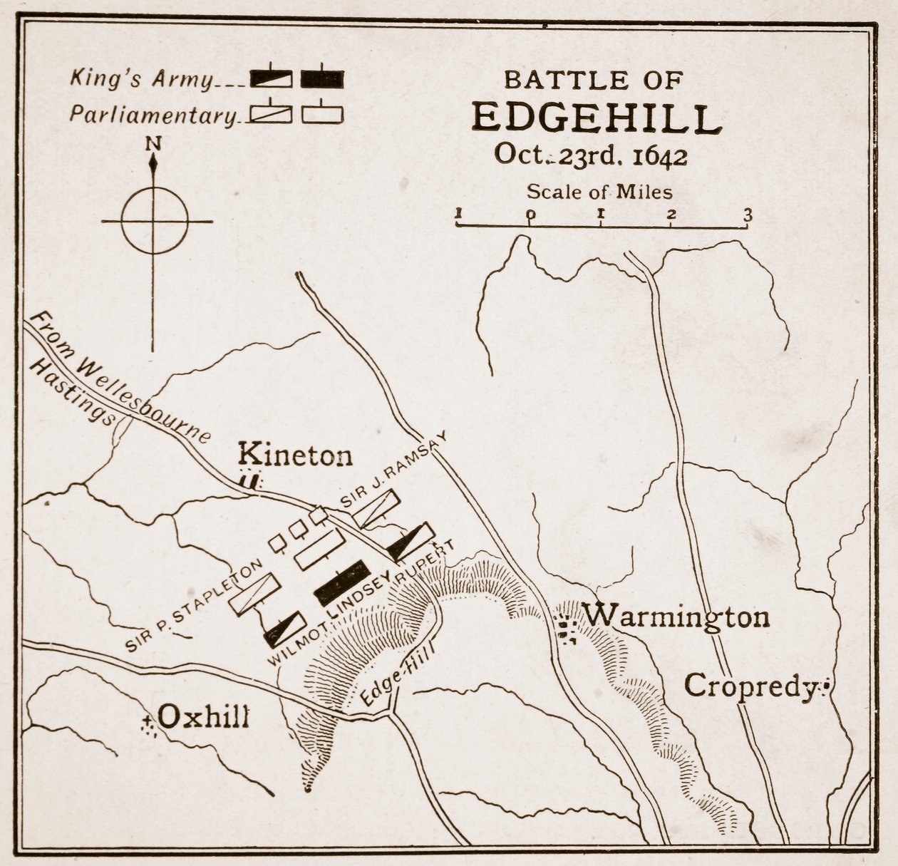 Slaget vid Edgehill, 23 oktober 1642 av English School