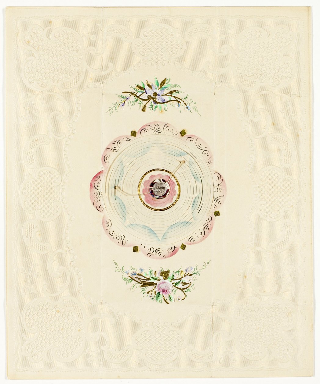 Be Thine, ca 1830 (valentin i färg med spetskant) av English School