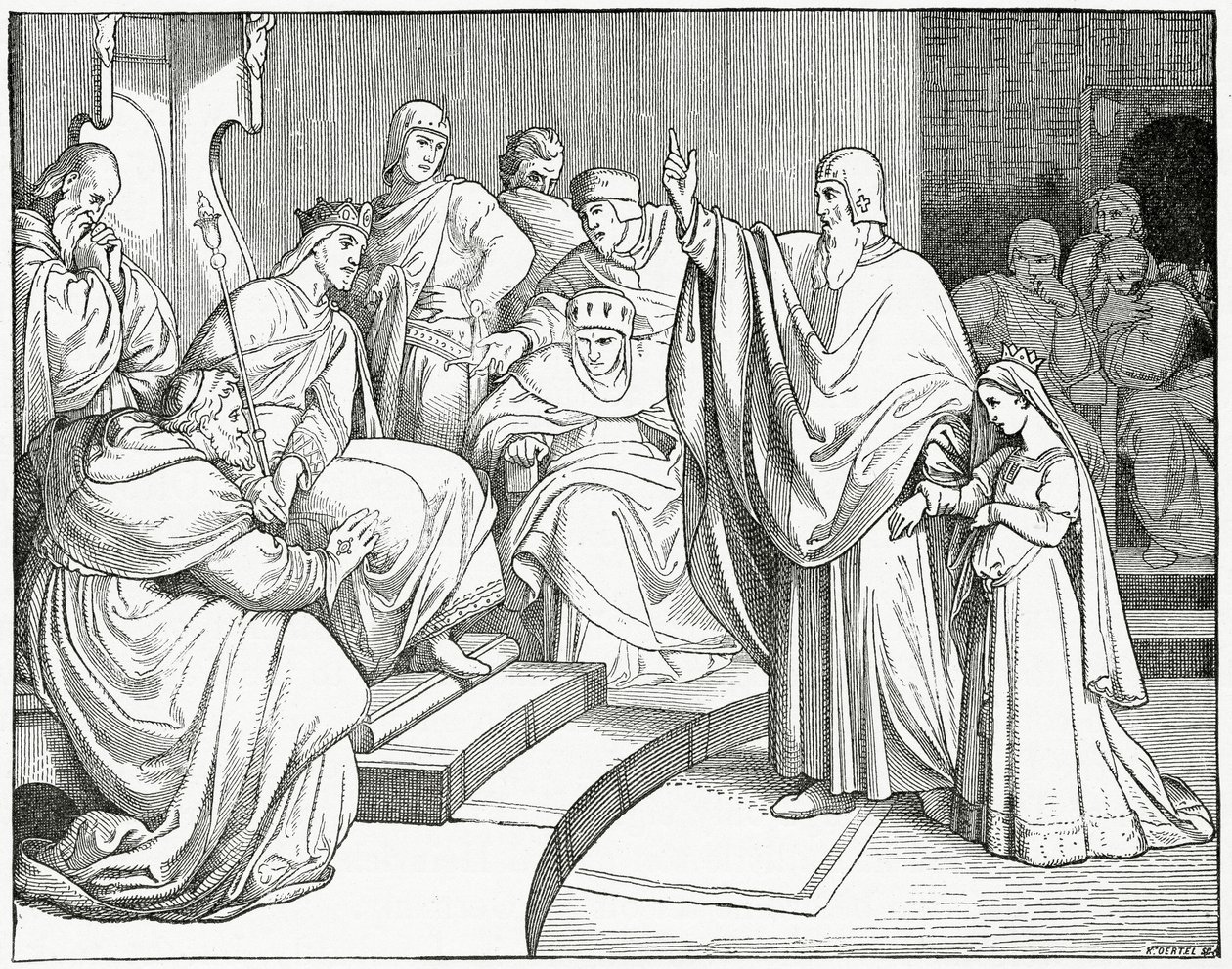 Beatrice ledde in på dieten för sin trolovning, 1882 av English School