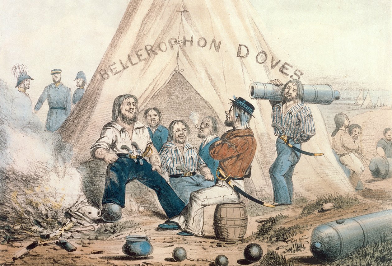 Bellerophon Doves, Sailors Encampment before Sebastopol, publicerad 1854 av English School