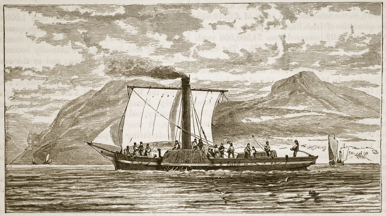 Bells Comet, illustration från Cassells Illustrated History of England (sepiafoto) av English School