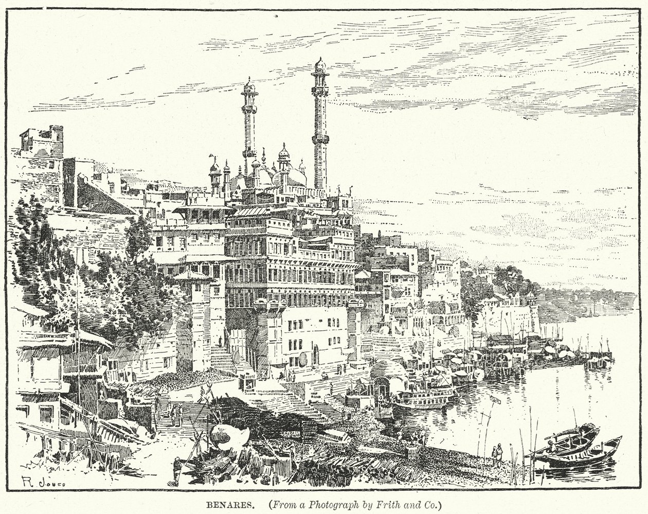 Benares (gravyr) av English School