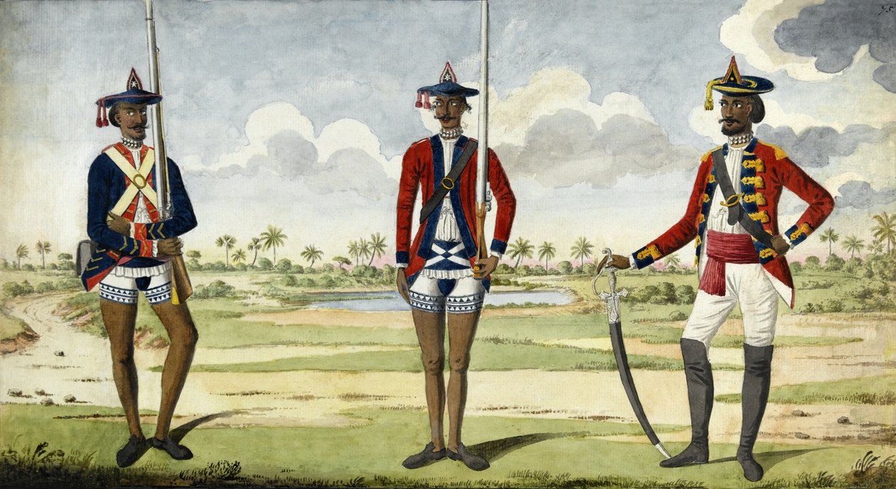 Bengaliska armétrupper, ca 1785 av English School