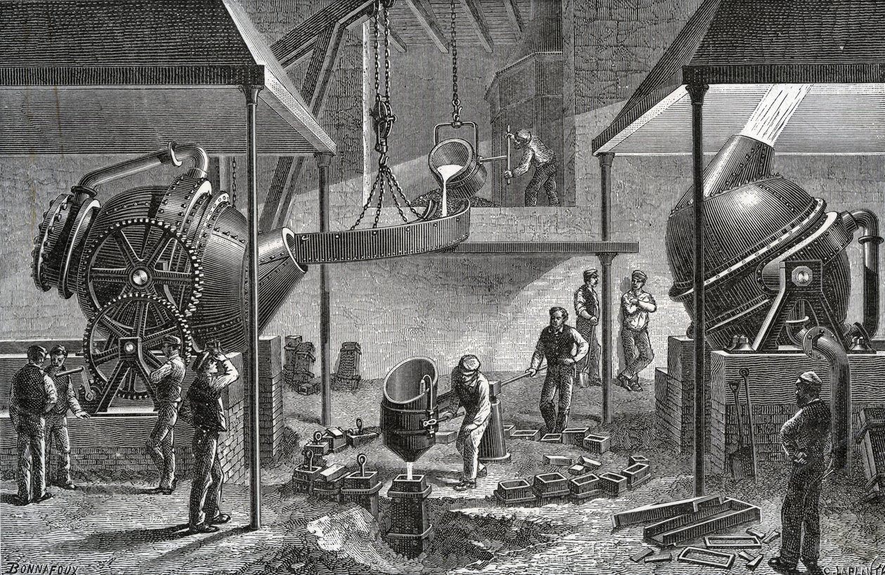 Bessemerprocessen, Stålverk, Sheffield av English School