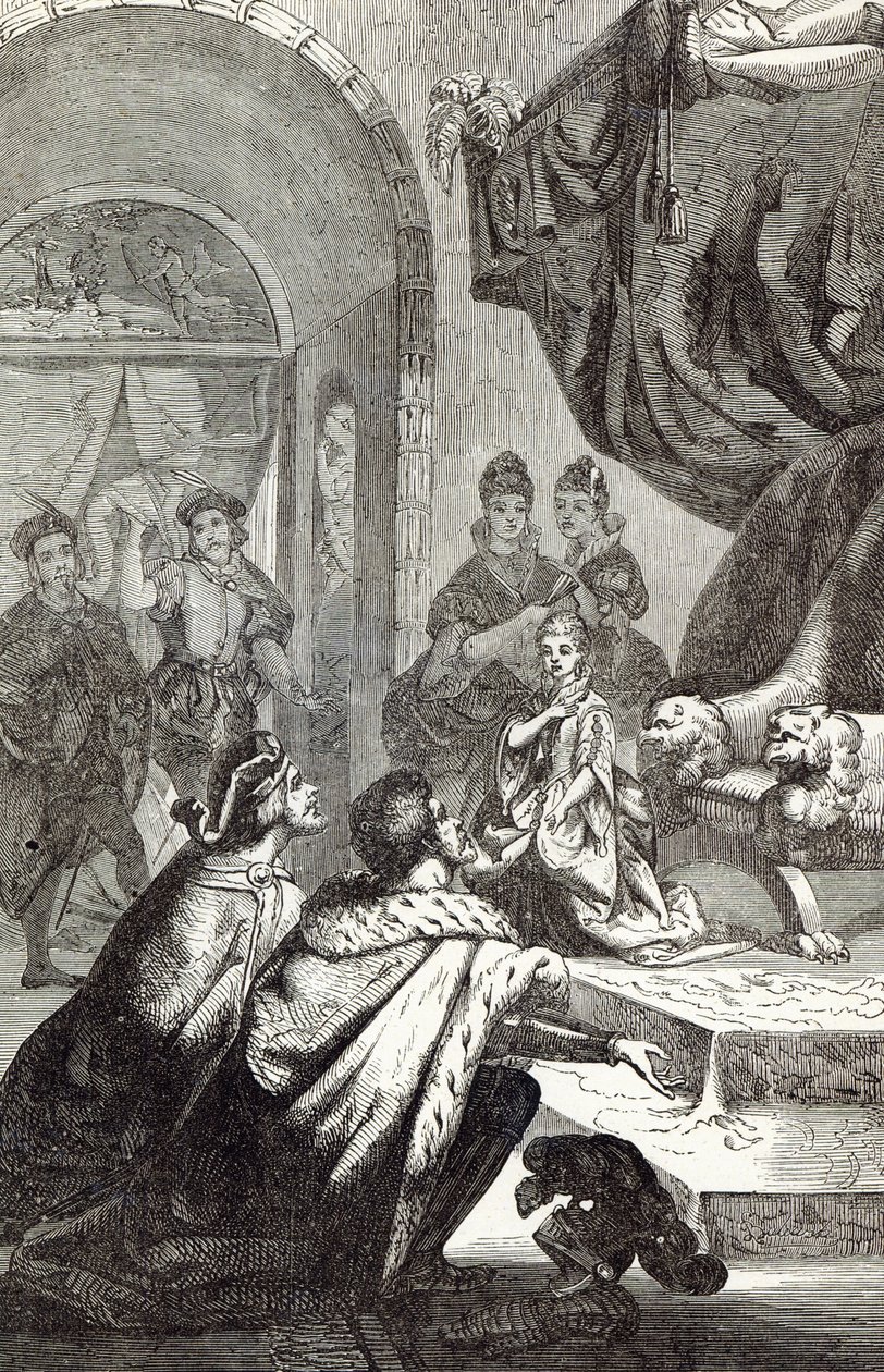 Trolovning av den franska prinsessan till Richard II, illustration från "Cassell