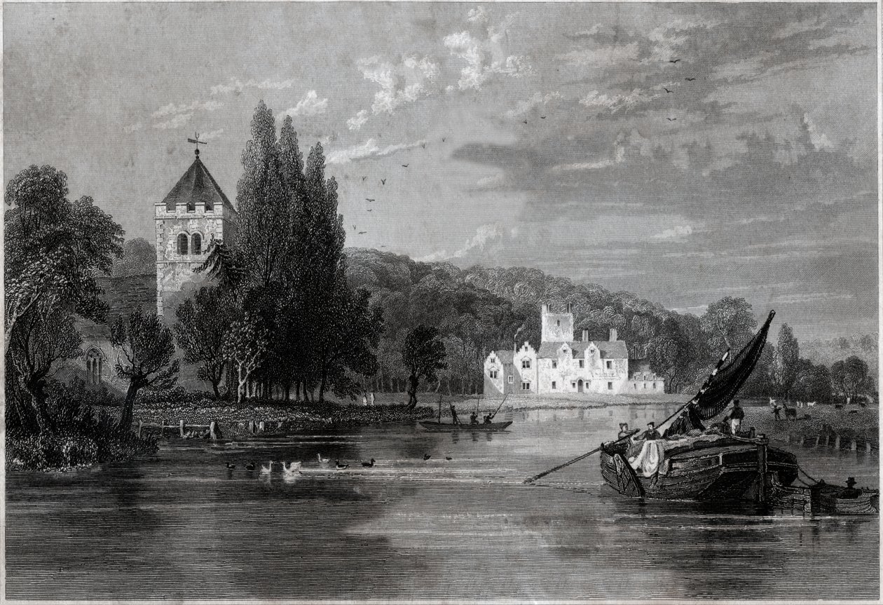 Bisham Abbey. (gravyr, ca 1850) av English School