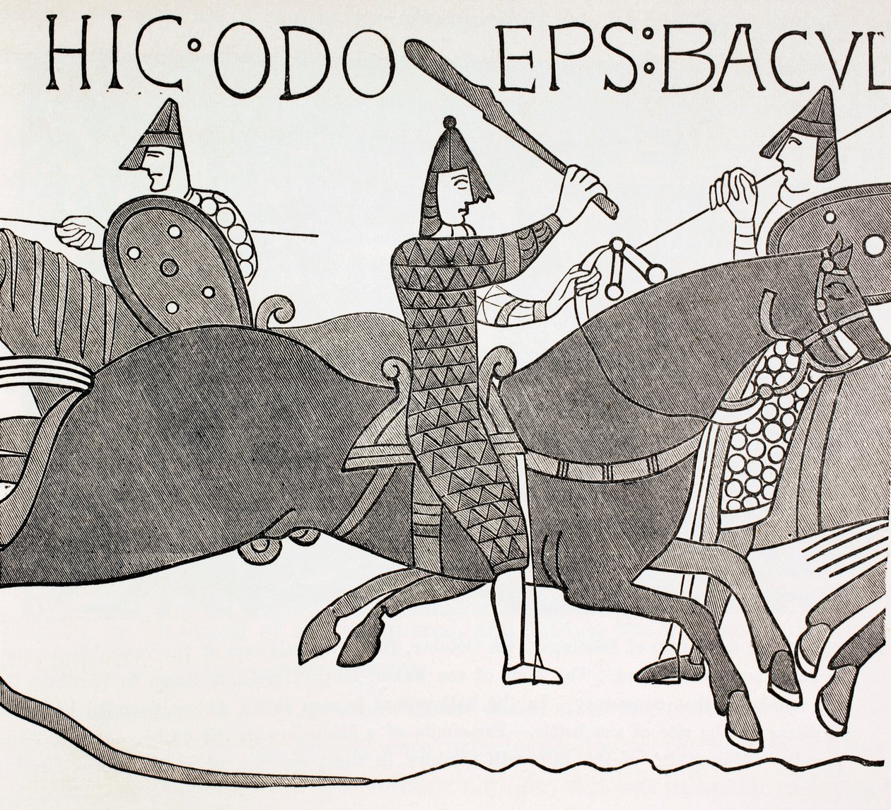 Biskop Eudes håller sin ämbetsbatong vid slaget vid Hastings, omkring 1880. av English School