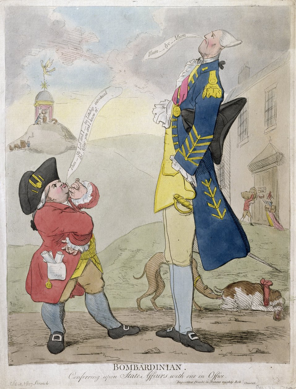 Bombardinian (handfärgad etsning) av English School