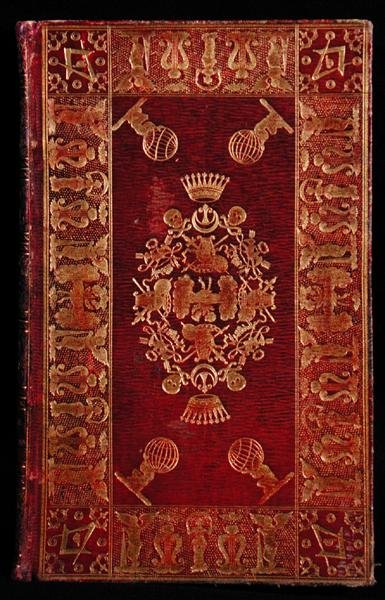 Bok inbunden av frimuraren William Lubbock (fl. 1792-1822) (rött marockanskt läder och guld) av English School