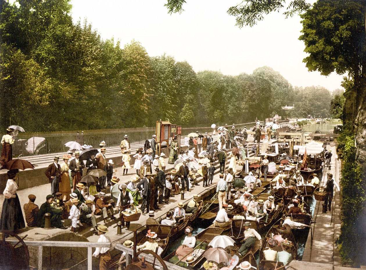 Boulters Lock (handfärgat foto) av English School
