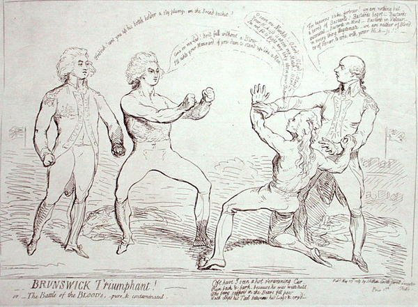 Brunswick triumferande! utgiven av J. Aitken 1789 (etsning) av English School