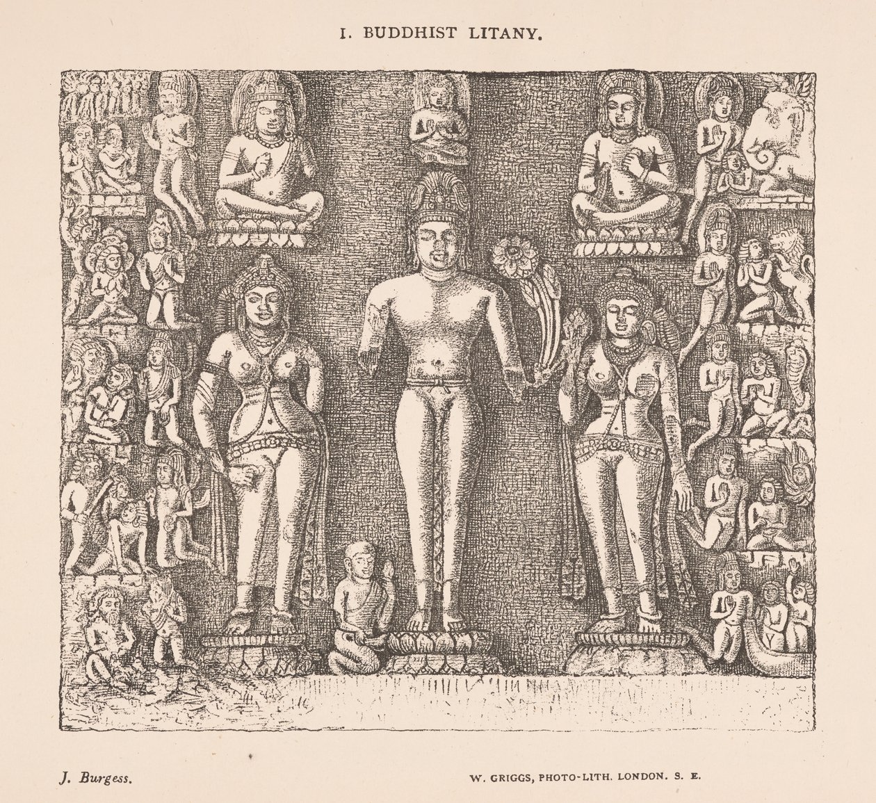 Buddhist Litany, från The Cave Temples of India av James Fergusson och J. Burgess av English School