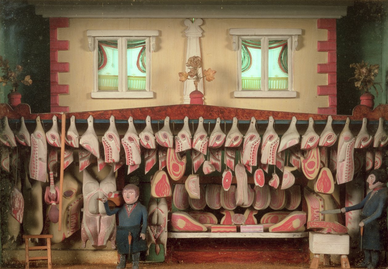 Butchers Shop (målad relief) av English School