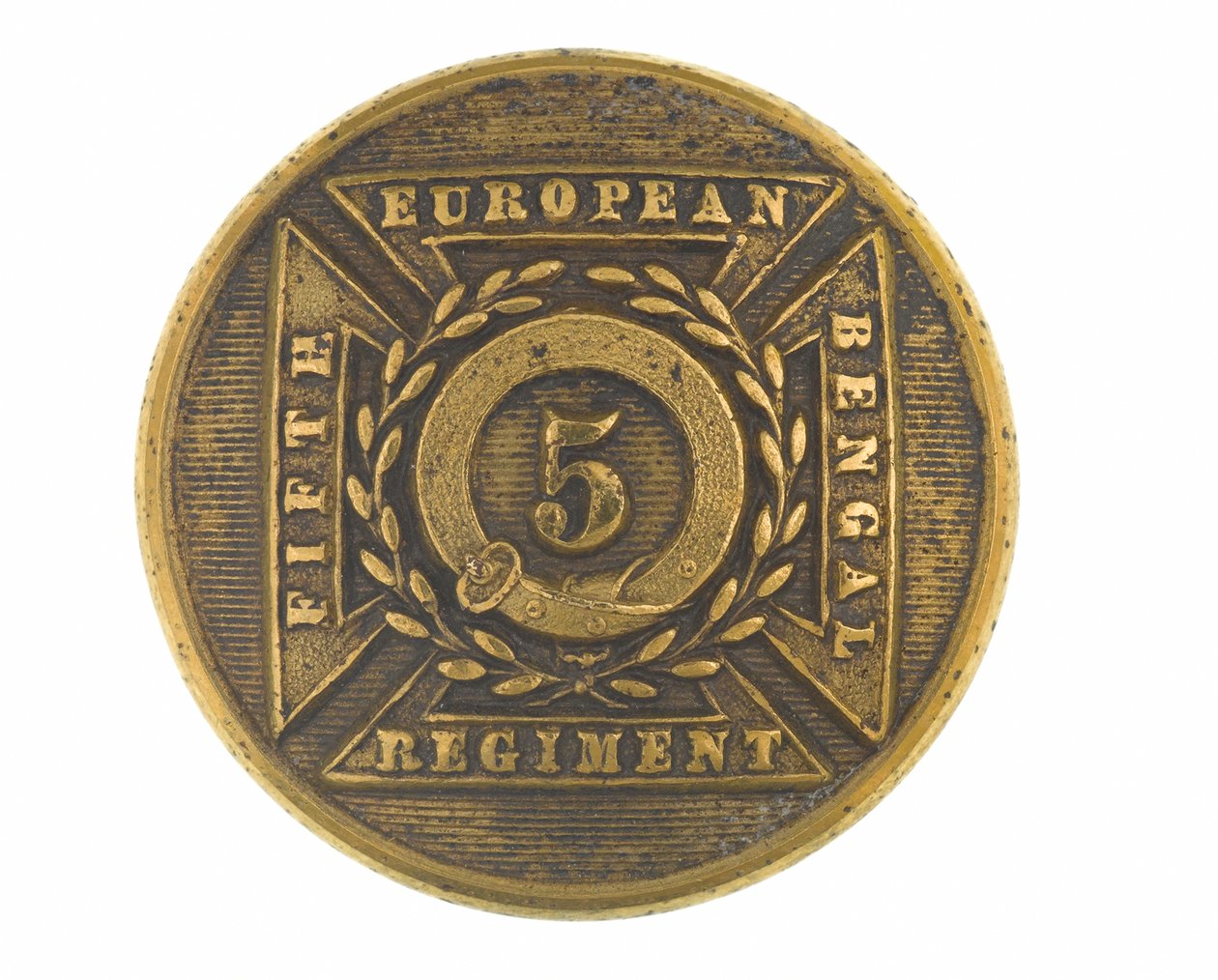 Button, officer, 5:e bengaliska europeiska regementet, 1858-1860 av English School