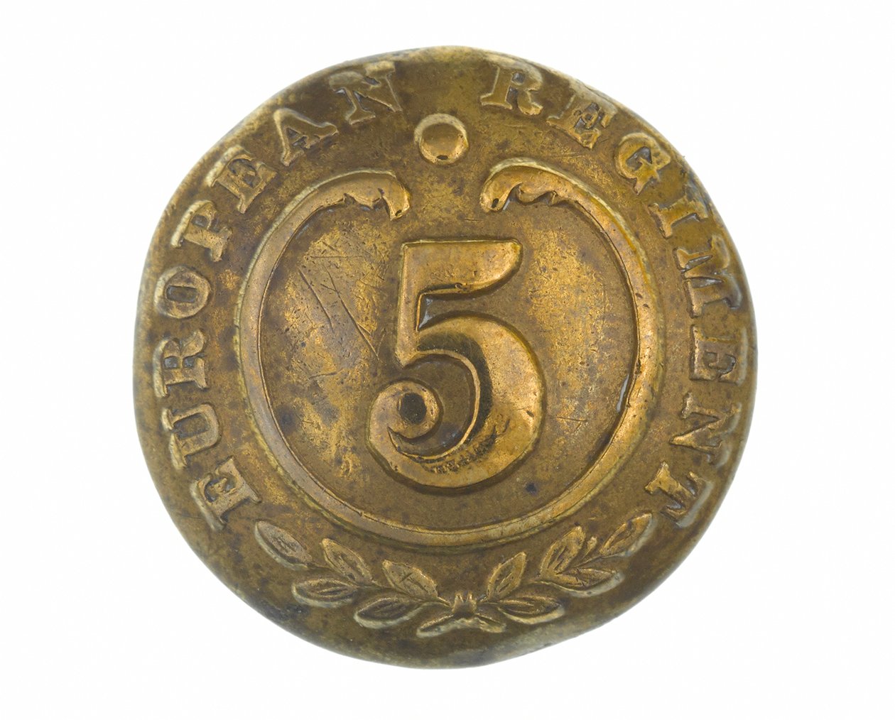 Button, andra led, 5:e bengaliska europeiska regementet, 1858-1860 av English School