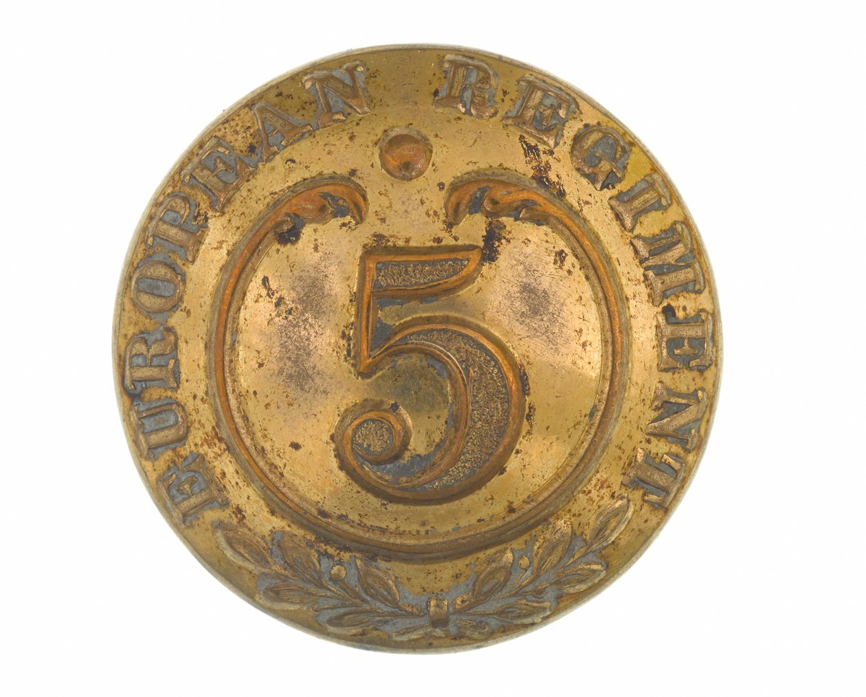 Button, andra led, 5:e bengaliska europeiska regementet, 1858-1860 av English School