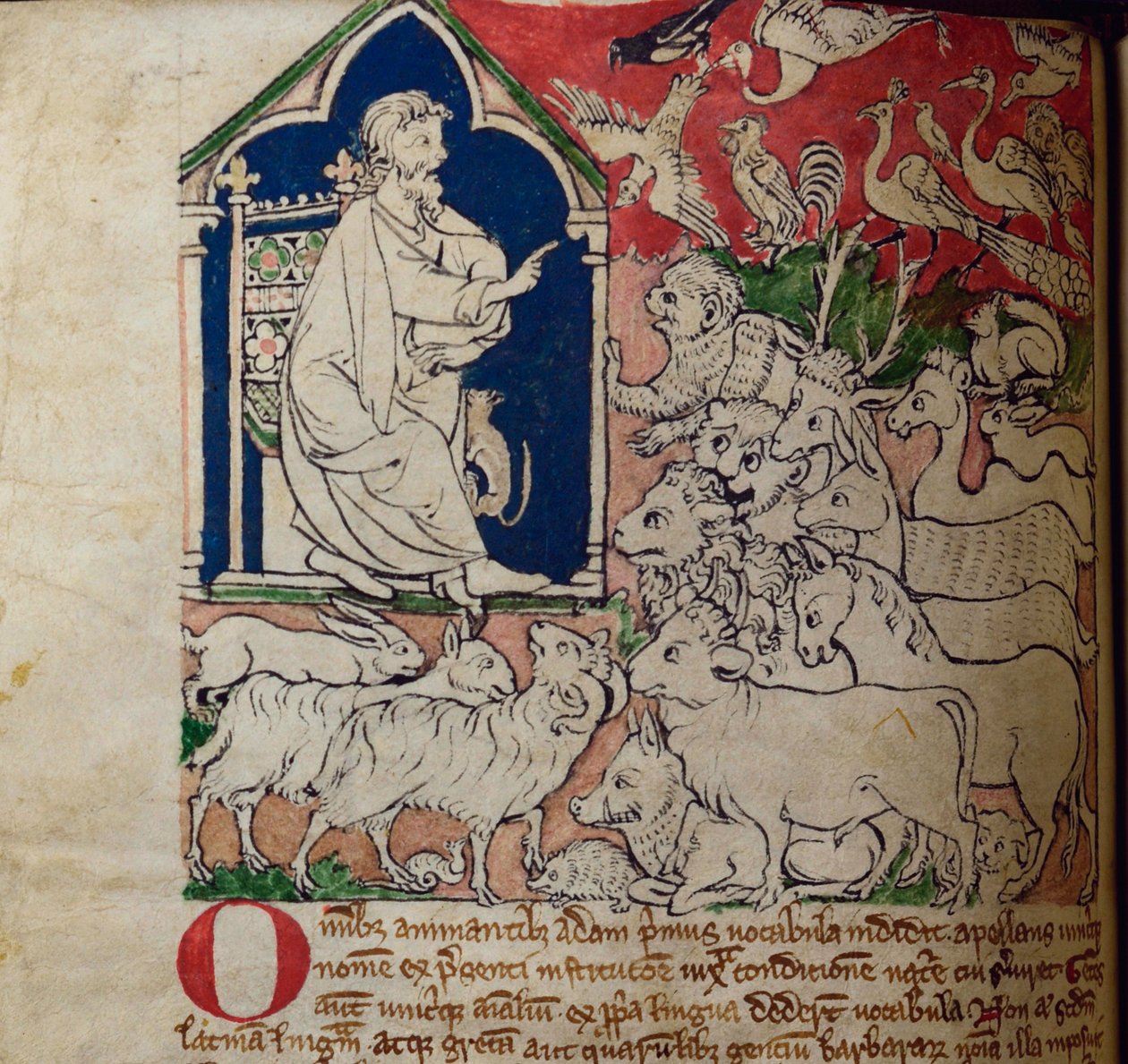 CCA-LitMs/D/10 fol. 7v Adam, från Bestiary av English School